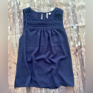Mixed Media Navy Dressy Tank